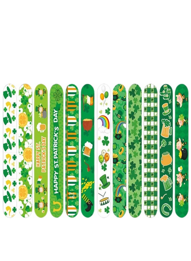DimiGlobal St Patricks Day Slap Bracelets Bulk Saint Patrick's Day bracelets for Kids Shamrock Snap Bracelets St Pattys Day Party Favor Supplies Holiday Gifts Classroom Prizes Goodie Bag Stuffers (24) - Image 3